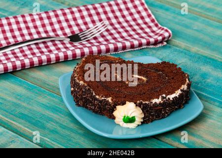 Savoureux rouleau de chocolat doux, dessert colombien traditionnel Banque D'Images