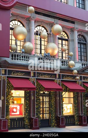 Cartier décorations de Noël, bond Street Londres Banque D'Images