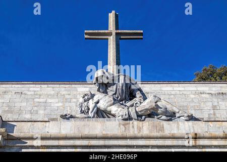 Détail de la façade de El Valle de los Caidos (vallée des morts) à madrid Banque D'Images