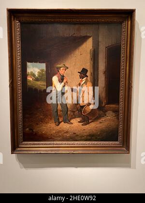 Francis William Edmonds, « All Talk and No work »; 1855-56; huile sur toile.Musée de Brooklyn. Banque D'Images