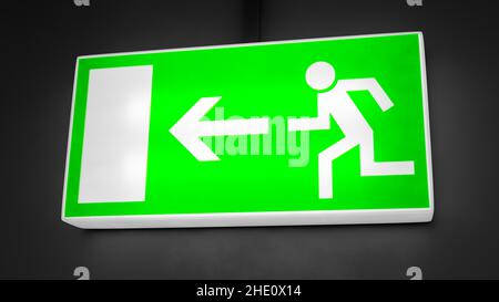 Voyant vert du panneau de sortie.3D illustration Banque D'Images