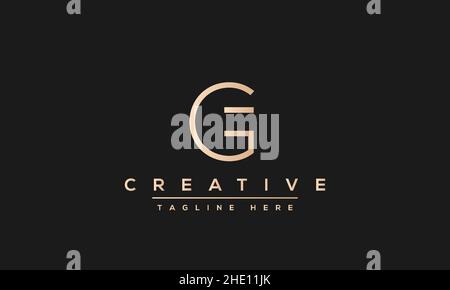 Design moderne et créatif avec logo vectoriel lettre G.Minimaliste G Luxury monogramme d'icône initiale Illustration de Vecteur