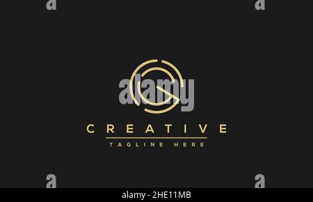 Design moderne et créatif avec logo vectoriel lettre G.Minimaliste G Luxury monogramme d'icône initiale Illustration de Vecteur