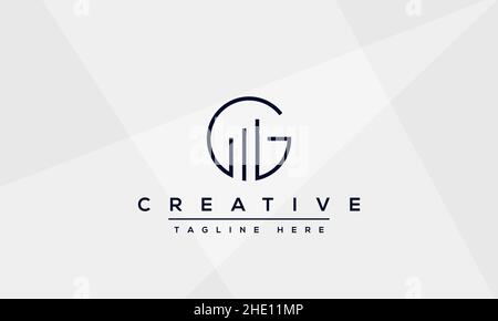 Design moderne et créatif avec logo vectoriel lettre G.Minimaliste G Luxury monogramme d'icône initiale Illustration de Vecteur
