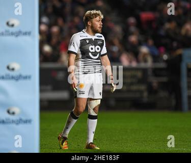 Bristol, Royaume-Uni.07th janvier 2022.Gus Warr de sale Sharks, pendant le match à Bristol, Royaume-Uni le 1/7/2022.(Photo par Mike Jones/News Images/Sipa USA) crédit: SIPA USA/Alay Live News Banque D'Images