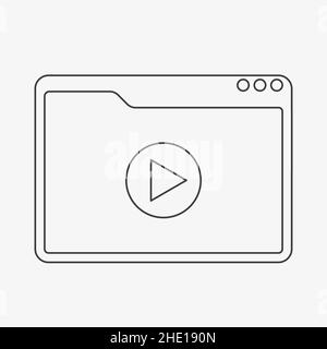 Navigateur Internet du lecteur vidéo sur fond blanc Illustration de Vecteur