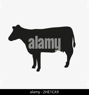 Icône vectorielle de la vache isolée sur fond blanc. Illustration de Vecteur