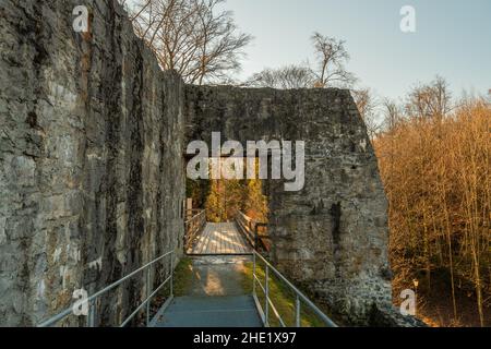 Schellenberg, Liechtenstein, 31 décembre 2021 ancien château historique ruine du milieu de l'âge Banque D'Images