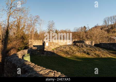 Schellenberg, Liechtenstein, 31 décembre 2021 ancien château historique ruine du milieu de l'âge Banque D'Images