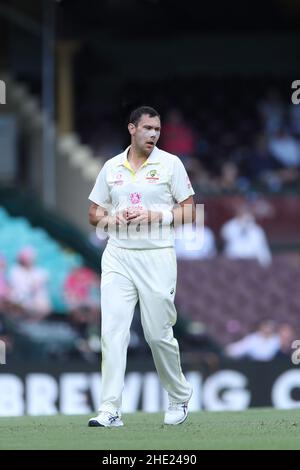 Sydney, Australie.8th janvier 2022.8th janvier 2022 : Sydney Cricket Ground, Sydney Australie ; Ashes International test cricket, Australie contre Angleterre, 4th test day 4 ; Scott Boland, d'Australie, se prépare à un match de crédit : action plus Sports Images/Alay Live News Banque D'Images