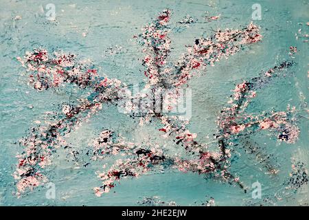 Art abstrait sur toile , peinture artistique , texture huile encre Banque D'Images