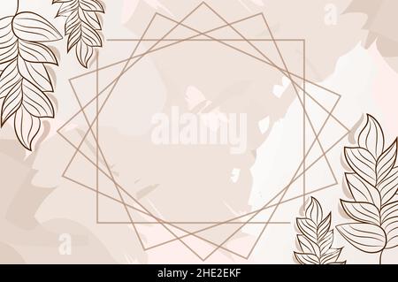 Cadre vierge décoré de fleurs colorées et de feuillages arrangés harmonieusement.Bordure vide de l'affiche entourée d'un bouquet multicolore organisé Illustration de Vecteur