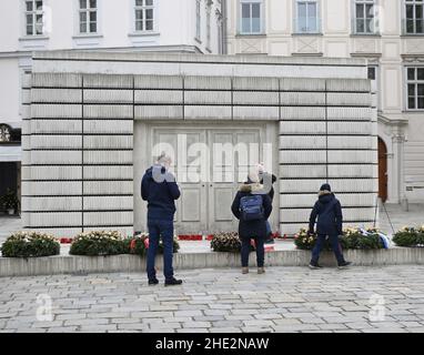 Vienne, Autriche.Mémorial pour les victimes juives autrichiennes de la Shoah sur Judenplatz Banque D'Images