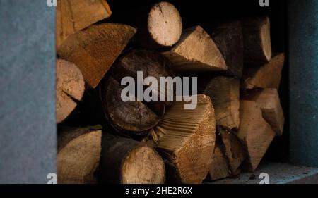 Gros plan des grumes en bois Banque D'Images