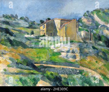 Maisons en Provence: Vallée des Riaux près de l'Estaque par Paul Cezanne (1839-1906), huile sur toile, c.1883 Banque D'Images