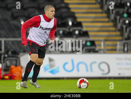 Swansea, pays de Galles, Royaume-Uni.8th janvier 2022; Swansea.com stade, Swansea, pays de Galles; FA Cup 3rd Round, Swansea versus Southampton: Oriol Romeu de Southampton pendant l'échauffement crédit: Action plus Sports Images/Alay Live News Banque D'Images