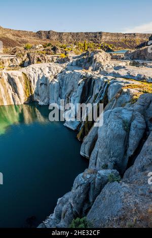 Shoshone Falls; Shoshone Falls Hydroelectric Project; Snake River Canyon; près de Twin Falls; Idaho; États-Unis Banque D'Images