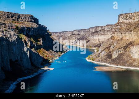 Shoshone Falls; Shoshone Falls Hydroelectric Project; Snake River Canyon; près de Twin Falls; Idaho; États-Unis Banque D'Images