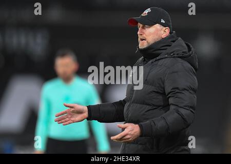 Swansea, Royaume-Uni.08th janvier 2022.Ralph HasenhŸttl directeur de Southampton pendant le match à Swansea, Royaume-Uni, le 1/8/2022.(Photo par Mike Jones/News Images/Sipa USA) crédit: SIPA USA/Alay Live News Banque D'Images