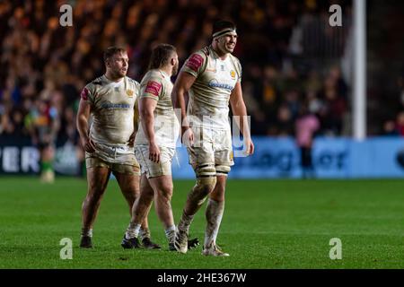 LONDRES, ROYAUME-UNI.08th janvier 2022.Sam Skinner de Exeter Chiefs lors du match de rugby Gallagher Premiership Round 13 entre Harlequins et Exeter Chief au Stoop Stadium le samedi 08 janvier 2022.LONDRES, ANGLETERRE.Crédit : takaimages/Alamy Live News Banque D'Images