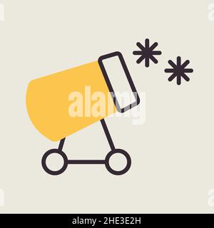 Icône de vecteur de canon à neige. Panneau hiver. Symbole graphique pour la conception, le logo, l'application, l'interface utilisateur du site Web et des applications de voyage et de tourisme Illustration de Vecteur