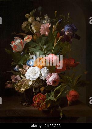 Rachel Ruysch - vase aux fleurs - 1700 - Mauritshuis 151. Banque D'Images