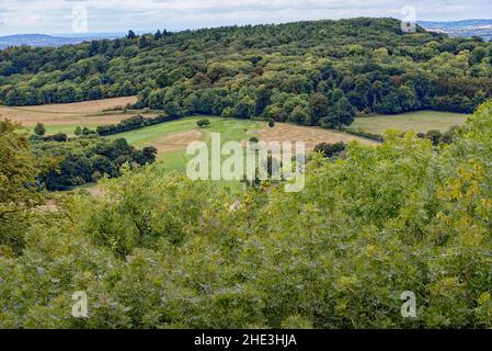 Vues sur les terres de craie en bordure de Chiltern Hills, Ashridge Estate, Buckinghamshire, Angleterre, Royaume-Uni.8th de septembre 2018 Banque D'Images