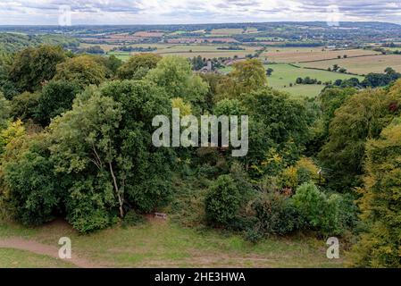 Vues sur les terres de craie en bordure de Chiltern Hills, Ashridge Estate, Buckinghamshire, Angleterre, Royaume-Uni.8th de septembre 2018 Banque D'Images