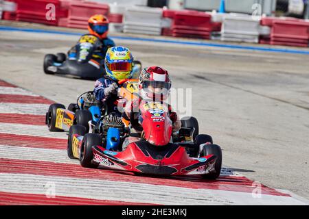 Homestead, Floride, États-Unis.8th janvier 2022.111 Tristan Murphy lors de sa Super Karting USA (SKUSA) Winter Series 2022, Credit: Yaroslav Sabitov/YES Market Media/Alay Live News Banque D'Images