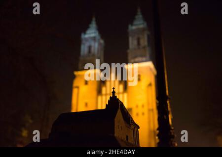 Poznan, Wielkopolska, Pologne.8th janvier 2022.La copie de l'image de notre Dame de Jasna Gora - les derniers moments de Poznan.La cérémonie a lieu dans la cathédrale de Poznan.Une copie de l'image circule en Pologne depuis de nombreuses années et est destinée à visiter tout le pays.C'est le deuxième pèlerinage de la copie de l'image de Jasna Gora, le premier a été lancé par le cardinal Stefan Wyszynski en 1957.Dans la photo : la cérémonie de la fin de la peregrination de l'image.L'image quittera la région de ''›'' l'archidiocèse de Poznan demain.LA PUBLICATION DANS LA CONT NÉGATIVE Banque D'Images