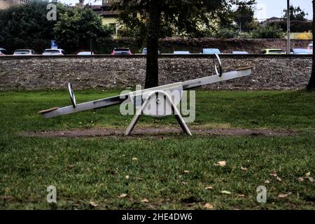 Faites un swing dans un parc vu de près Banque D'Images