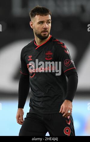 Swansea, Royaume-Uni.08th janvier 2022.Adam Armstrong #9 de Southampton pendant le match à Swansea, Royaume-Uni le 1/8/2022.(Photo par Mike Jones/News Images/Sipa USA) crédit: SIPA USA/Alay Live News Banque D'Images