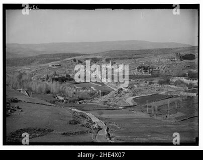 Ruines de Gérasa (Jerash). Ruines de Jerash. Une vue générale depuis le nord. Banque D'Images