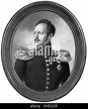 RusPortraits V5-026 l'Imperatrice Alexandra Feodorowa, 1798-1860, et l'Empereur Nicholas I, 1796-1855 b. Banque D'Images