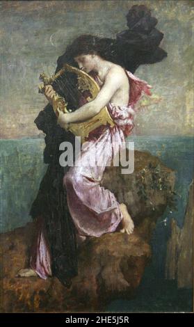 Sahpo embrunant sa lyre-Jules Elie Delaunay mg 8275. Banque D'Images