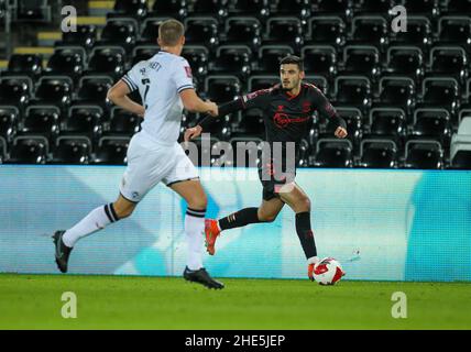 Swansea, pays de Galles, Royaume-Uni.8th janvier 2022: Stade Swansea.com, Swansea, pays de Galles; FA Cup 3rd Round, Swansea contre Southampton: Armando Broja de Southampton fait avancer le ballon Credit: Action plus Sports Images/Alay Live News Banque D'Images