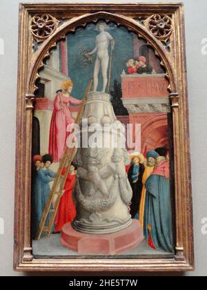 Saint Apollonia détruit un Idol païen, Giovanni d'Alemagna, c.1442-1445, température sur le panneau Banque D'Images