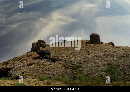 Ruines de l'Alcazaba de Alquife à Grenade - Espagne. Banque D'Images