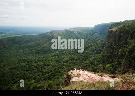Panoramique à Chapada dos Guimaraes (plateau de Guimaraes), Mato Grosso, Brésil.Photo de haute qualité Banque D'Images