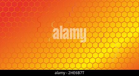 Motif nid d'abeille rouge et orange, plat, vectoriel Illustration de Vecteur