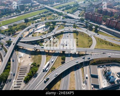 Échangeur d'autoroute à Barcelone Banque D'Images