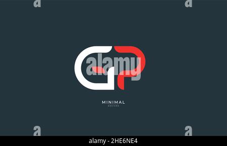Lettre alphabétique icône logo GP Illustration de Vecteur