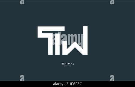 Lettre alphabétique icône logo TW Illustration de Vecteur
