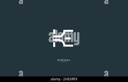 Lettre alphabétique icône logo KE Illustration de Vecteur