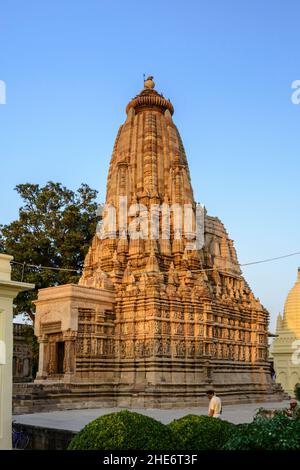 Parswanath / complexe du temple d'Adinath Jain, groupe de monuments est, Khajuraho, district de Chhatarpur, Madhya Pradesh, Inde,Asie du Sud Banque D'Images