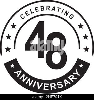 modèle vectoriel de logo anniversaire 48th ans Illustration de Vecteur