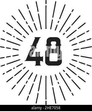 modèle vectoriel de logo anniversaire 48th ans Illustration de Vecteur