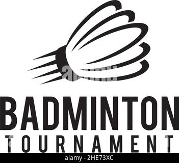 Logo vectoriel de tournoi de badminton avec icône de shuttlecock Illustration de Vecteur