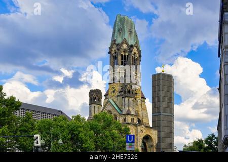 Eglise du souvenir Kaiser Wilhelm, Kurfürstendamm, Charlottenburg, Berlin, Allemagne Banque D'Images