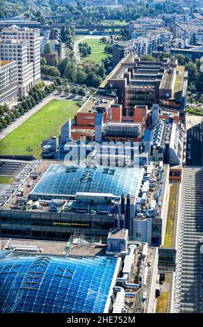 Vue en hauteur depuis le toit, Potsdam Square, Berlin, Allemagne Banque D'Images